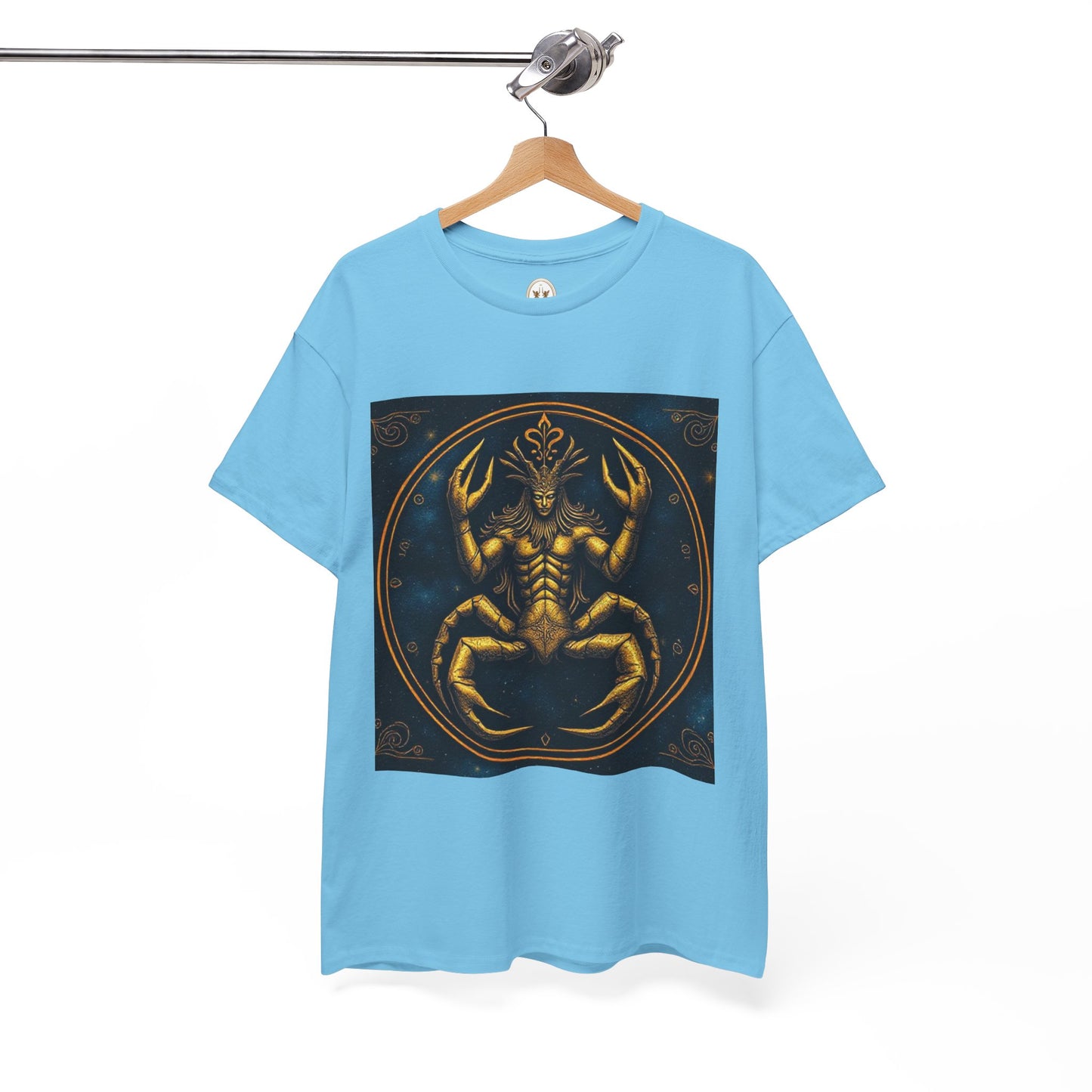 Unisex Heavy Cotton T-Shirt, Scorpion King, Cancer Zodiac Design