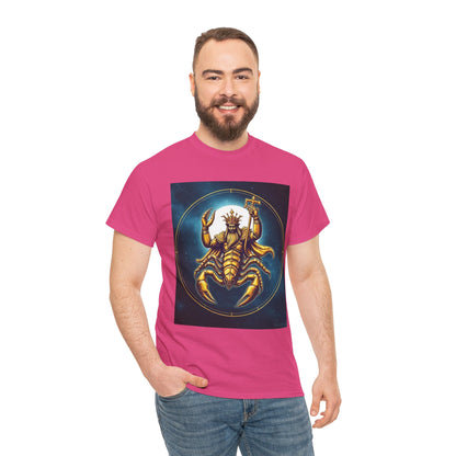 Unisex Heavy Cotton T-Shirt, Moon v1, Scorpio Zodiac Design