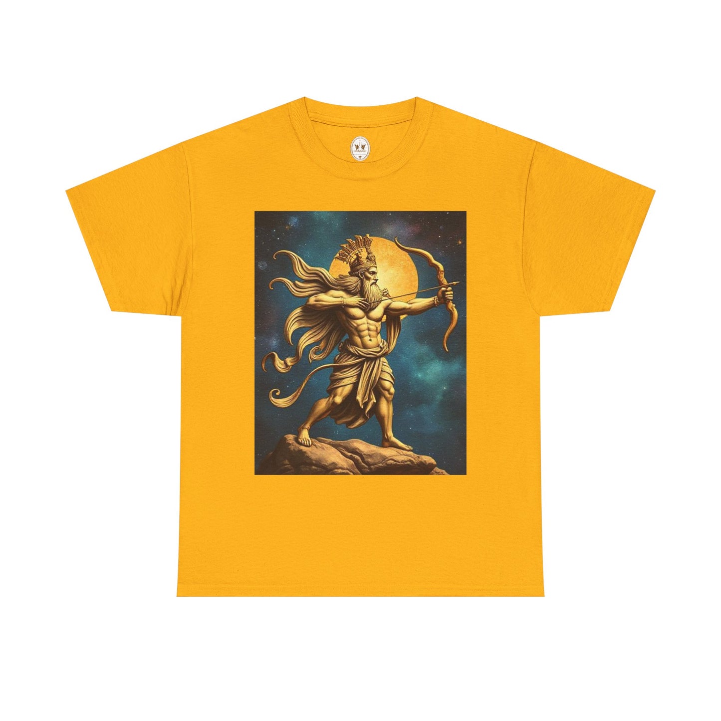 Unisex Heavy Cotton T-Shirt, Midnight Arrow v1, Sagittarius Zodiac Design