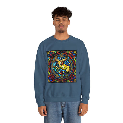 Unisex Heavy Blend™ Crewneck Sweatshirt, Glass, Taurus Zodiac Design