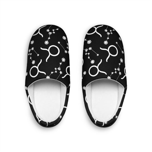 Women's Indoor Slippers, Taurus Zodiac Sign, 100% polyester, Outer-layer and lining