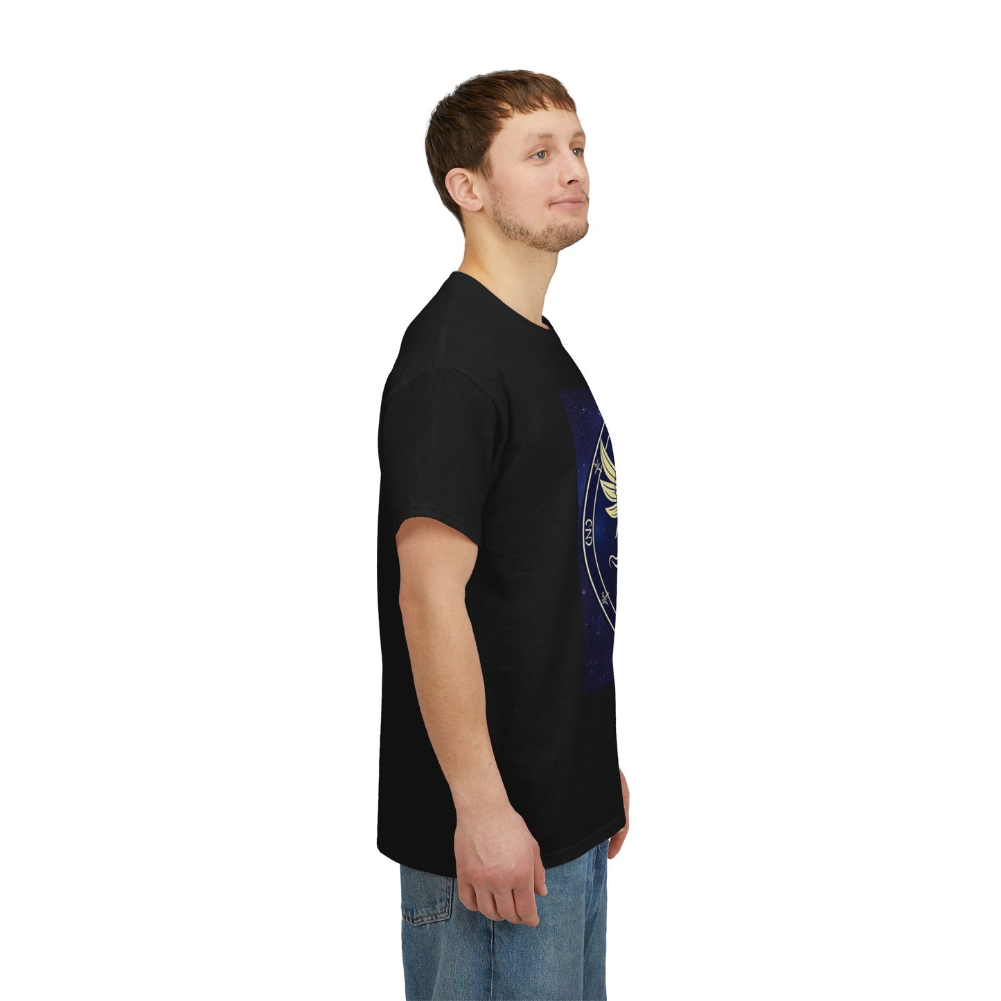Unisex Heavy Cotton T-Shirt, Space Angel Twins, Gemini Zodiac Design