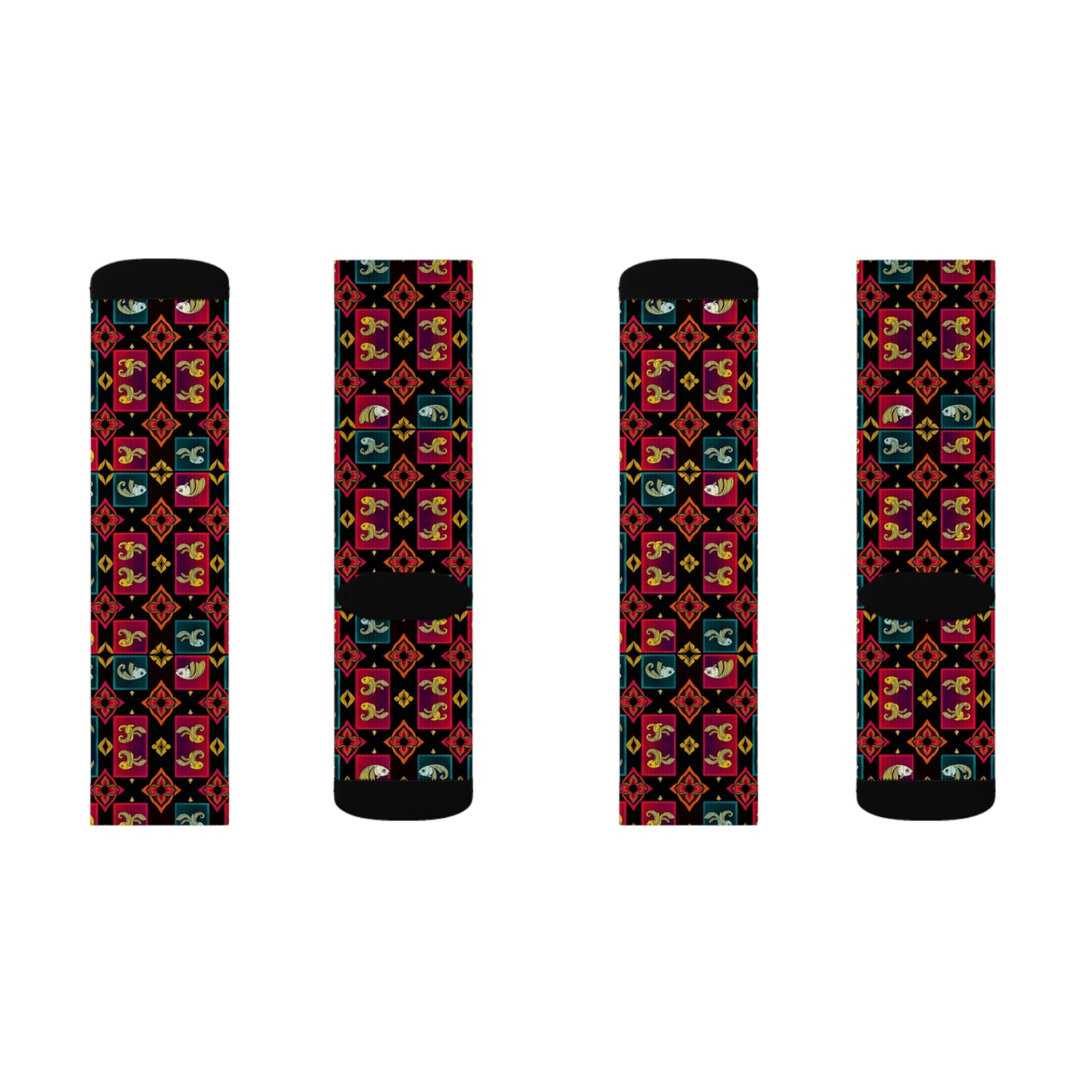 Sublimation Socks, Pisces, Zodiac v1, Shapes Pattern