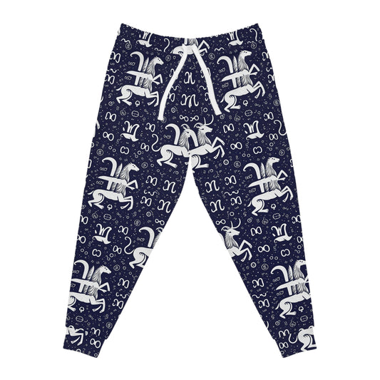 Athletic Joggers, Zodiac Design, Pattern, Aquarius, AOP