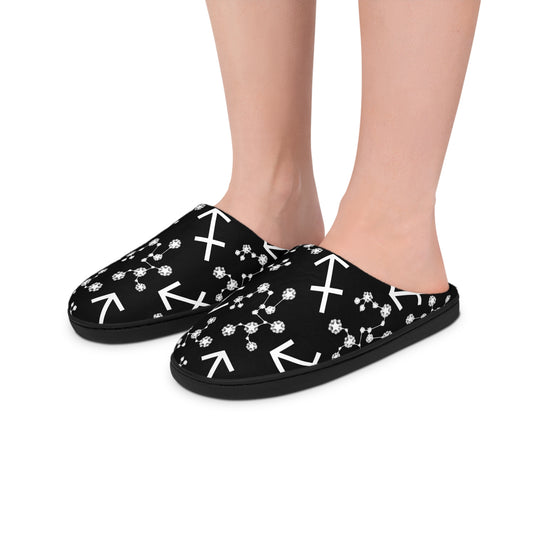 Women's Indoor Slippers, Sagittarius Zodiac Sign, 100% polyester, Outer-layer and lining