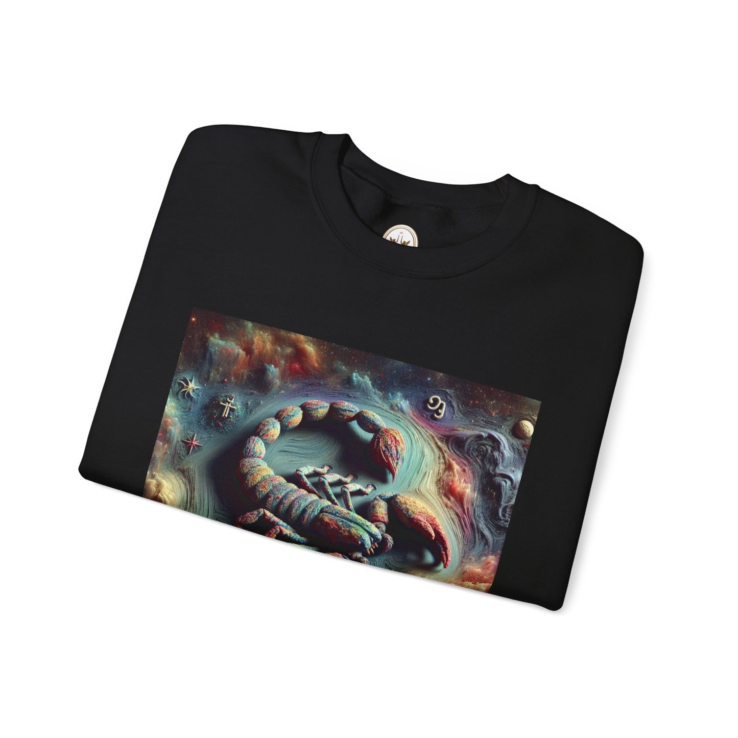 Unisex Heavy Blend™ Crewneck Sweatshirt, Trippy Mist Scorpion, Scorpio Zodiac Design