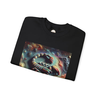 Unisex Heavy Blend™ Crewneck Sweatshirt, Trippy Mist Scorpion, Scorpio Zodiac Design