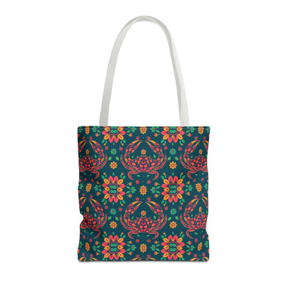 Tote Bag (AOP), Cancer, Zodiac v2, Flower Pattern
