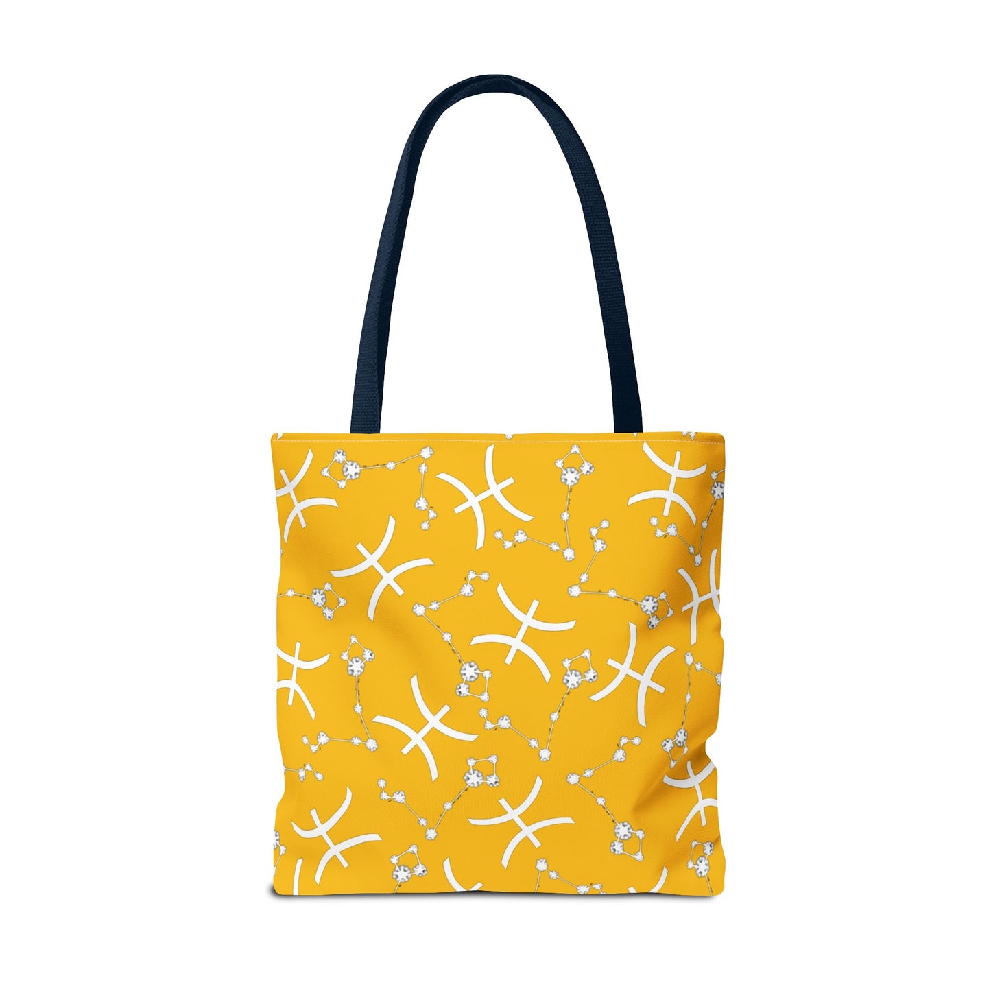 Tote Bag, Pisces Zodiac Sign, AOP, (Yellow, White)