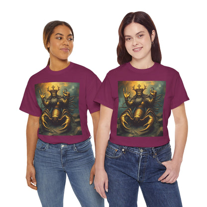 Unisex Heavy Cotton T-Shirt, Desert Scorpio King, Zodiac Design