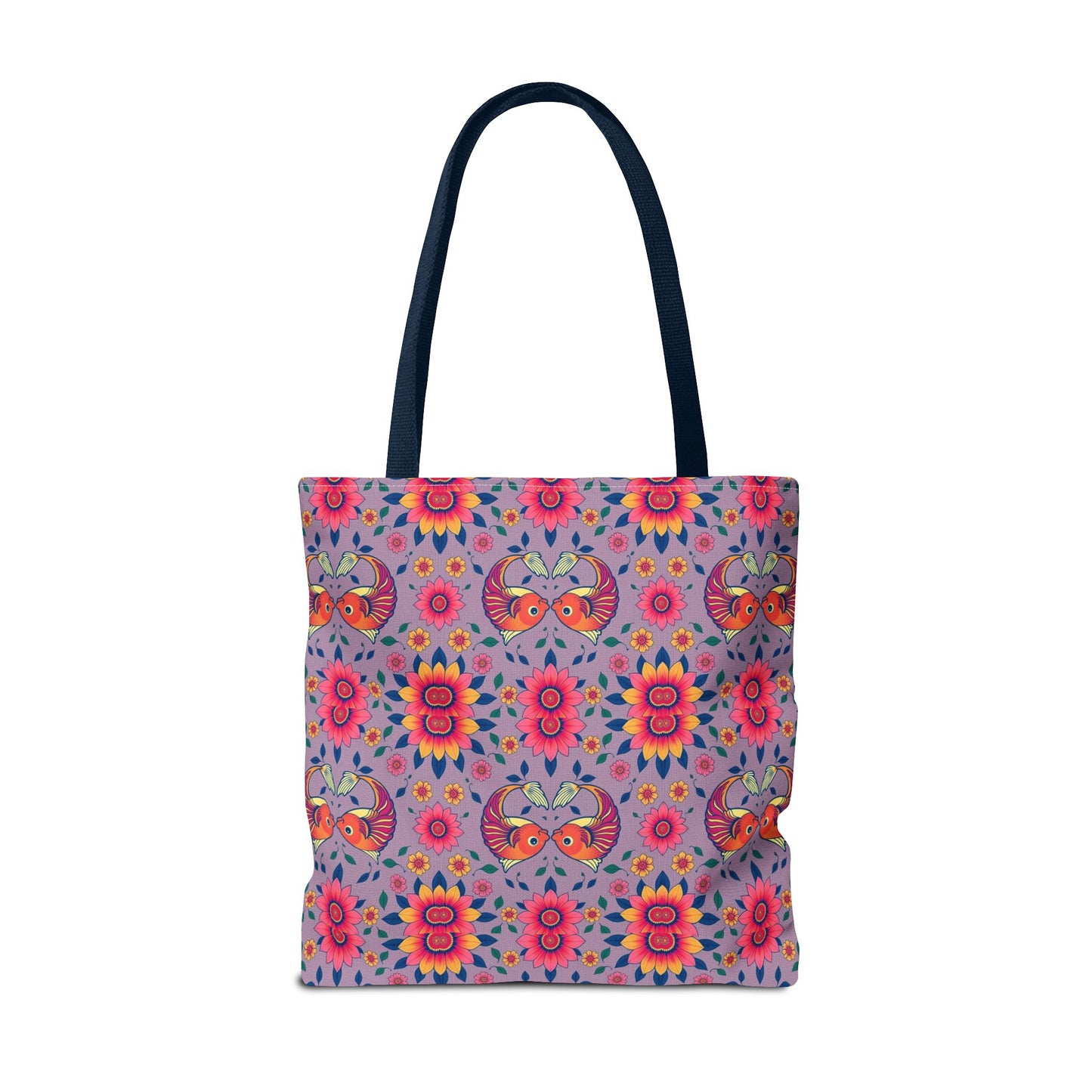 Tote Bag (AOP), Pisces, Zodiac v2, Flower Pattern
