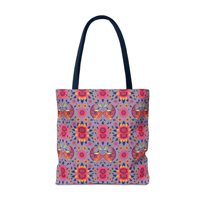 Tote Bag (AOP), Pisces, Zodiac v2, Flower Pattern