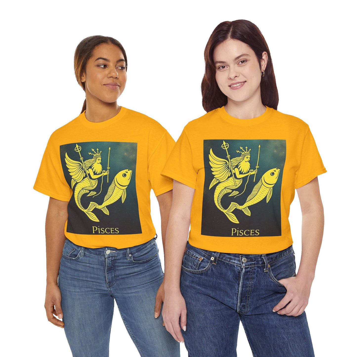 Unisex Heavy Cotton T-Shirt, Pisces Queen, Zodiac Design