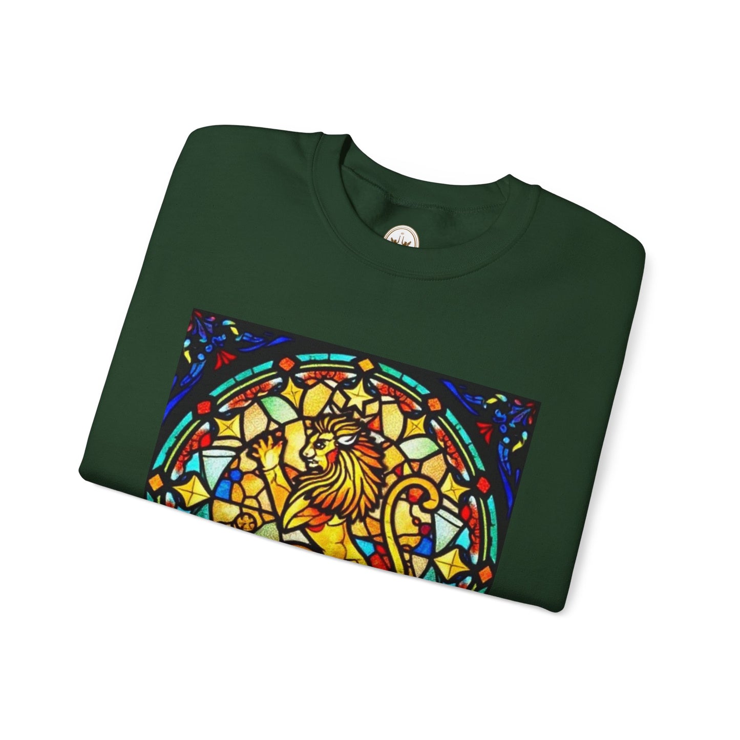 Unisex Heavy Blend™ Crewneck Sweatshirt, Glass 1, Leo Zodiac Design