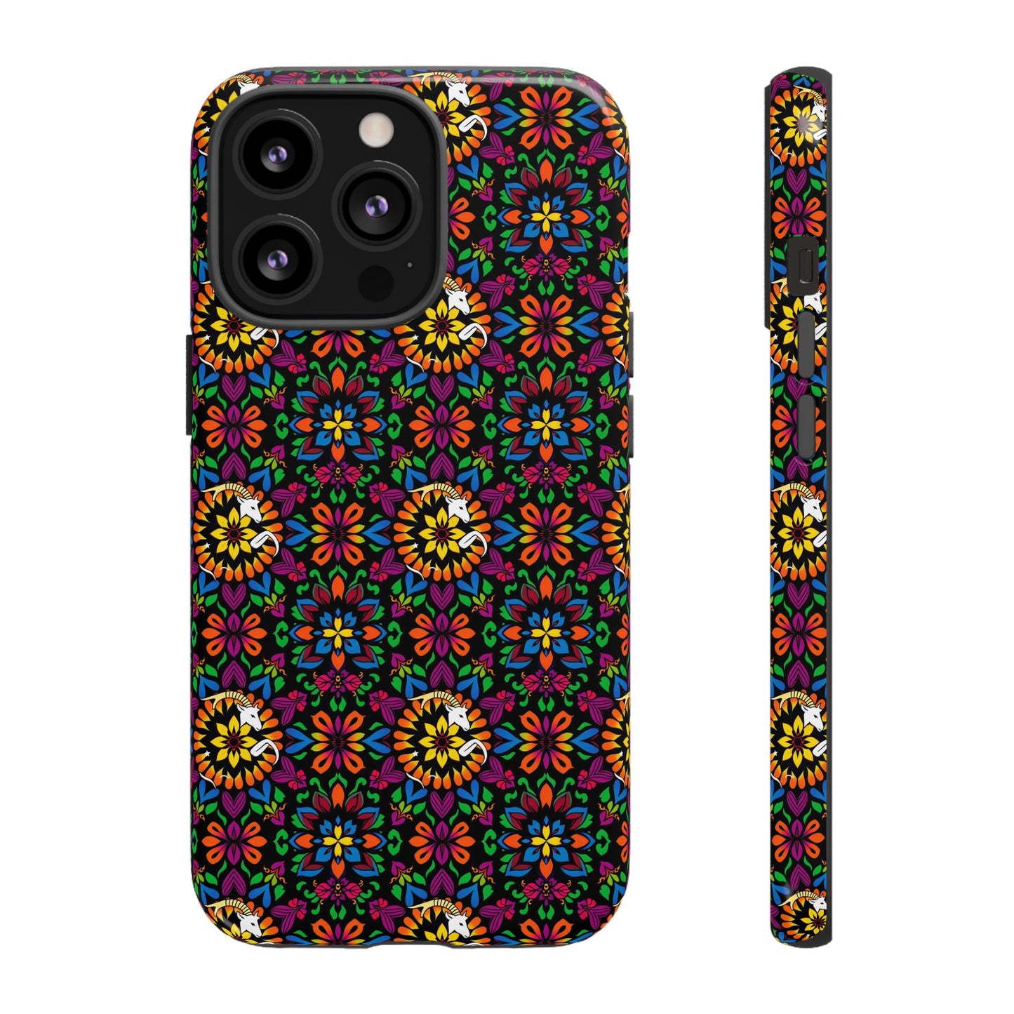 Tough Cases, Capricorn, Zodiac v2, Flower Pattern