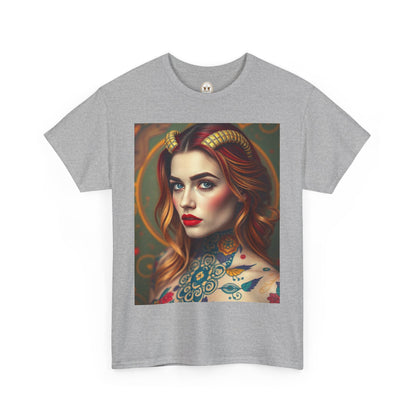 Unisex Heavy Cotton T-Shirt, Capricorn, Zodiac v3, Sexy Art