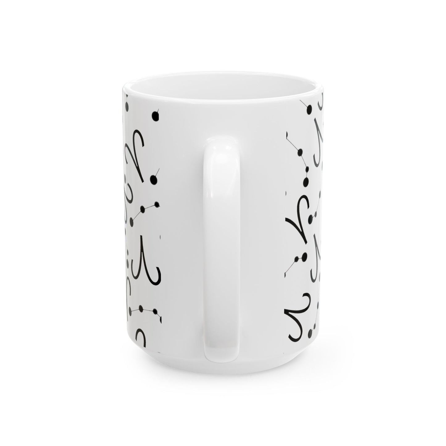 Ceramic Mug, (11oz, 15oz), Ceramic Coffee Mug, AOP, Constellation & Symbol, Aries Zodiac Design