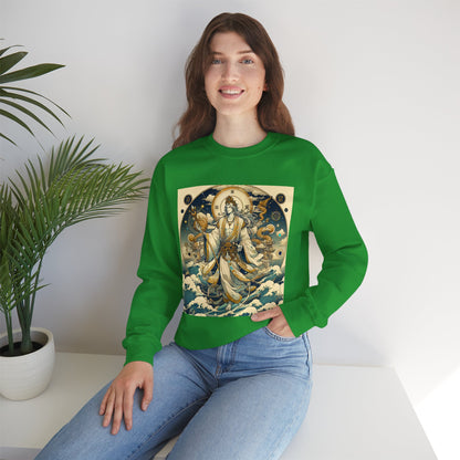 Unisex Heavy Blend™ Crewneck Sweatshirt, Anime Capricorn God,  Zodiac Design
