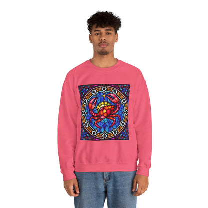 Unisex Heavy Blend™ Crewneck Sweatshirt, Glass 1, Cancer Zodiac Design
