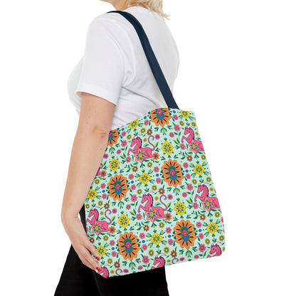 Tote Bag (AOP), Aquarius, Zodiac, Flower Pattern