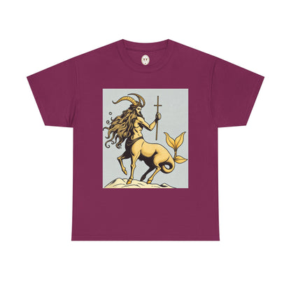 Unisex Heavy Cotton T-Shirt, Capricorn God v3, Zodiac Design