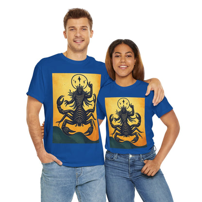 Unisex Heavy Cotton T-Shirt, Scorpion King, Print Art, Scorpio Zodiac Design
