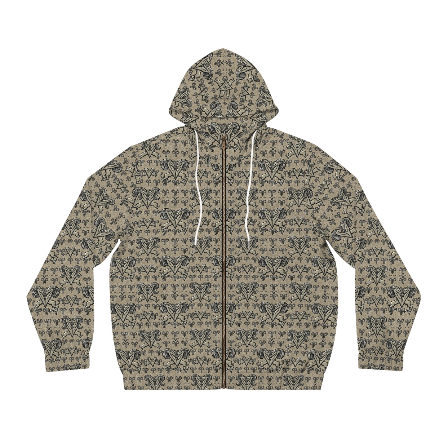 Full-Zip Hoodie (AOP), Aries, Zodiac v2, Pattern