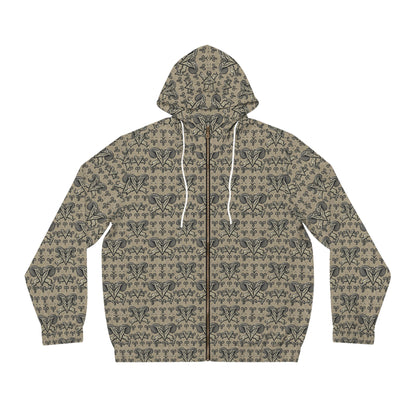 Full-Zip Hoodie (AOP), Aries, Zodiac v2, Pattern