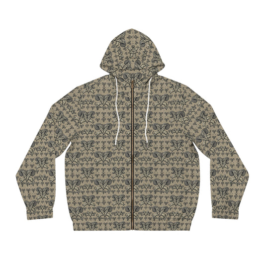 Full-Zip Hoodie (AOP), Aries, Zodiac v2, Pattern