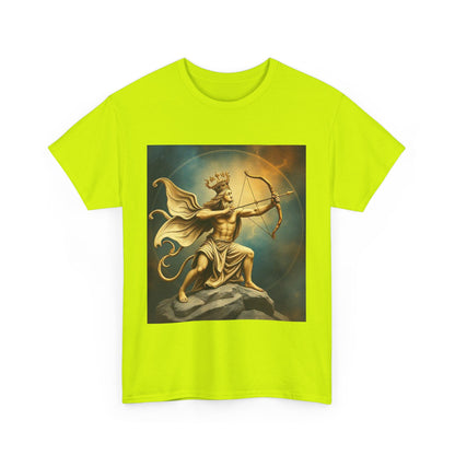Unisex Heavy Cotton T-Shirt, Sagittarius King, Bow & Arrow, Zodiac Design