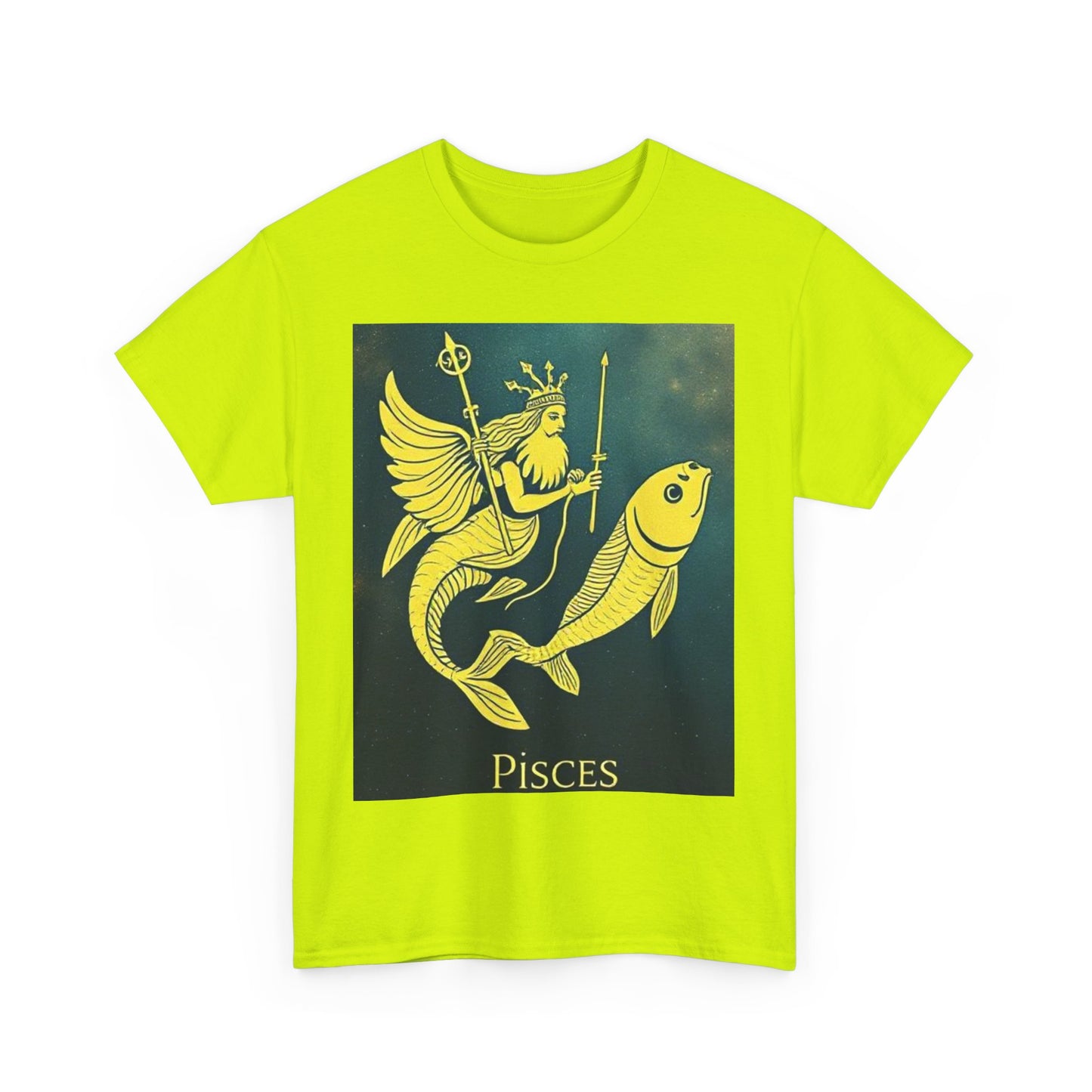 Unisex Heavy Cotton T-Shirt, Pisces Quuen v1, Zodiac Design