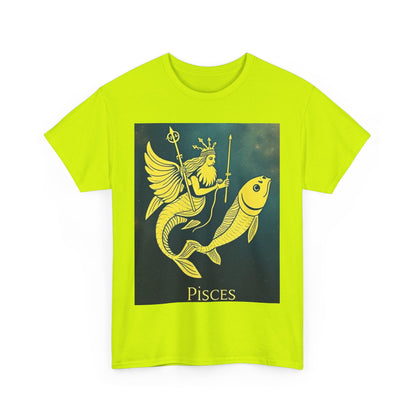 Unisex Heavy Cotton T-Shirt, Pisces Quuen v1, Zodiac Design