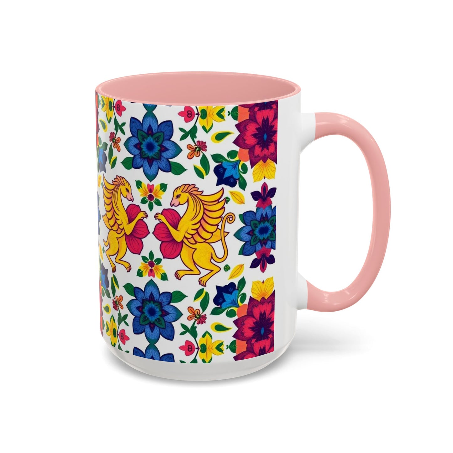 Accent Coffee Mug, Gemini, Zodiac, Flower Pattern, (11, 15oz)