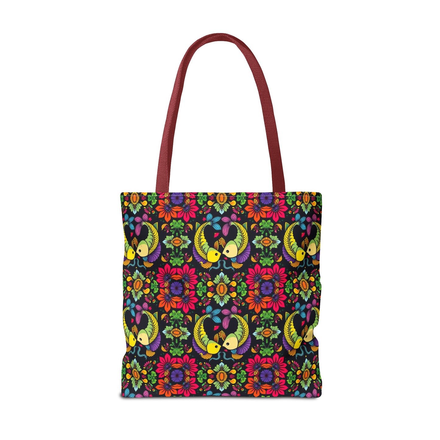 Tote Bag, (AOP), Pisces, Zodiac, Flower Pattern