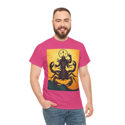 Unisex Heavy Cotton T-Shirt, Scorpion King, Print Art, Scorpio Zodiac Design