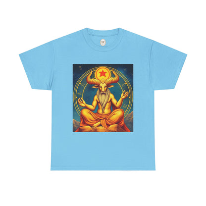 Unisex Heavy Cotton T-Shirt, Meditating Bull, Taurus Zodiac Design
