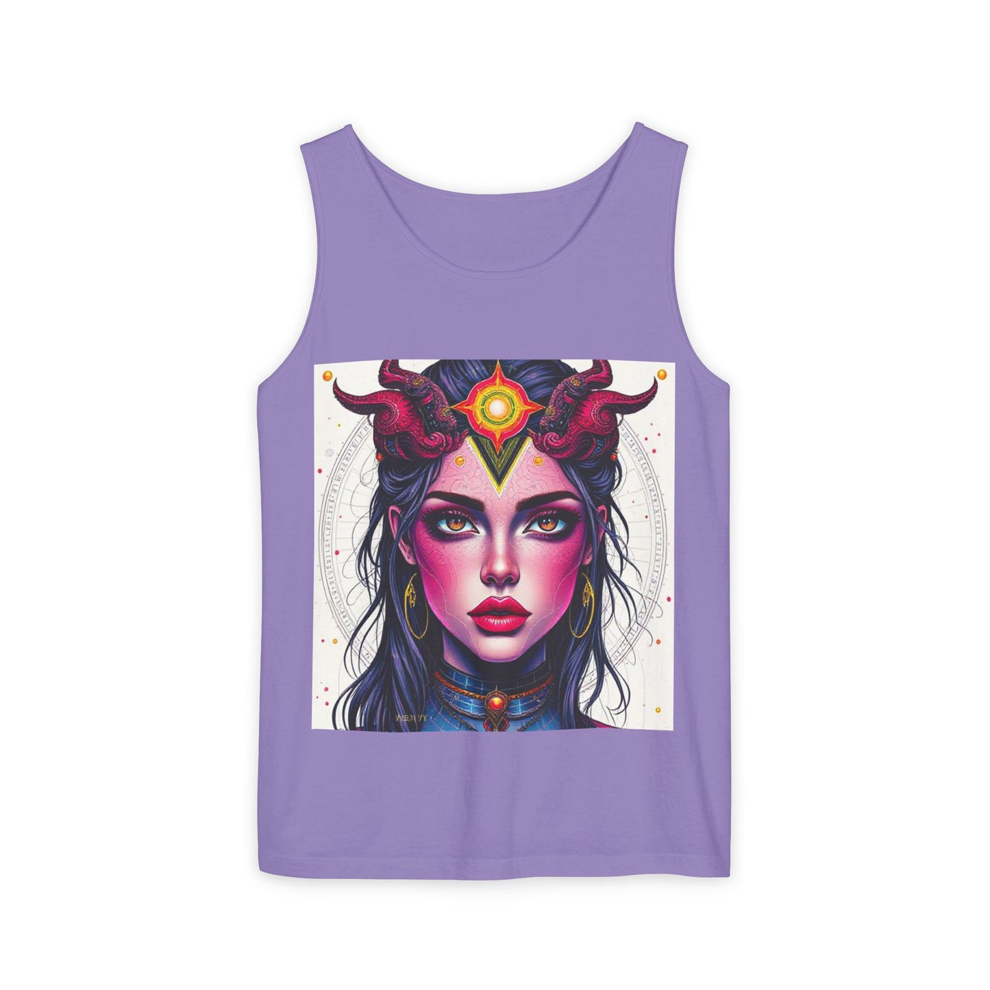 Unisex Garment-Dyed, Tank Top, Virgo Design, Pop Art, 100% US cotton