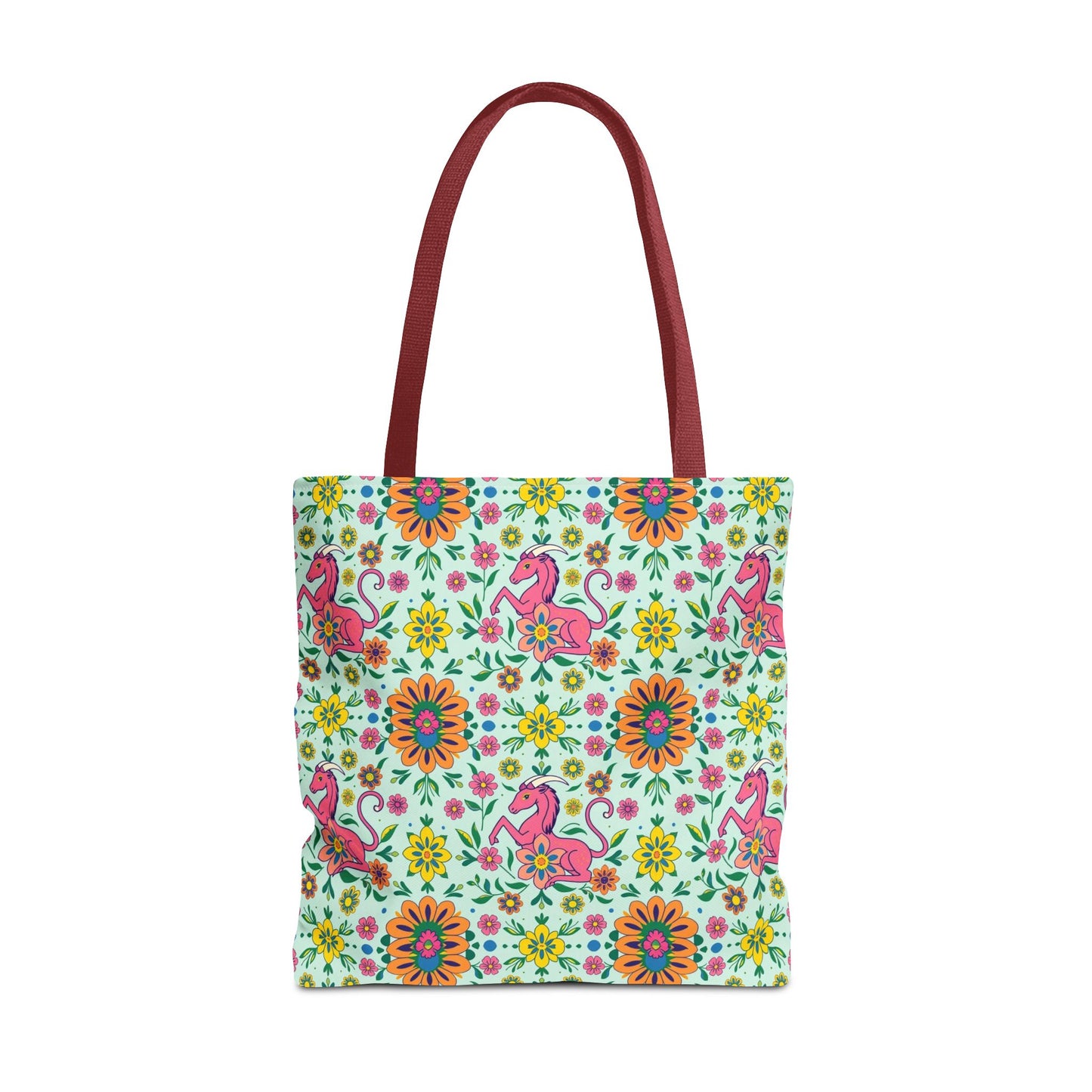 Tote Bag (AOP), Aquarius, Zodiac, Flower Pattern