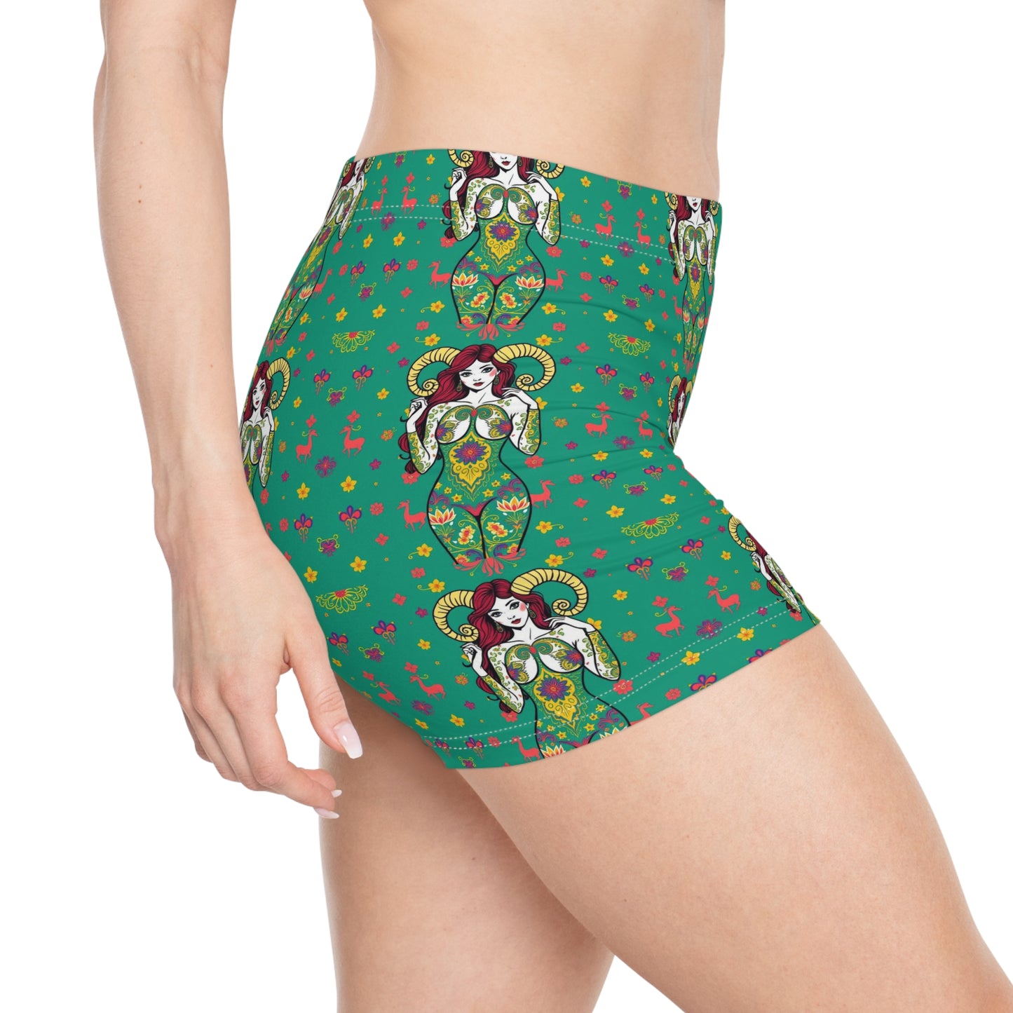 Women's Shorts, (AOP), Aries, Zodiac v2, Sexy Pattern