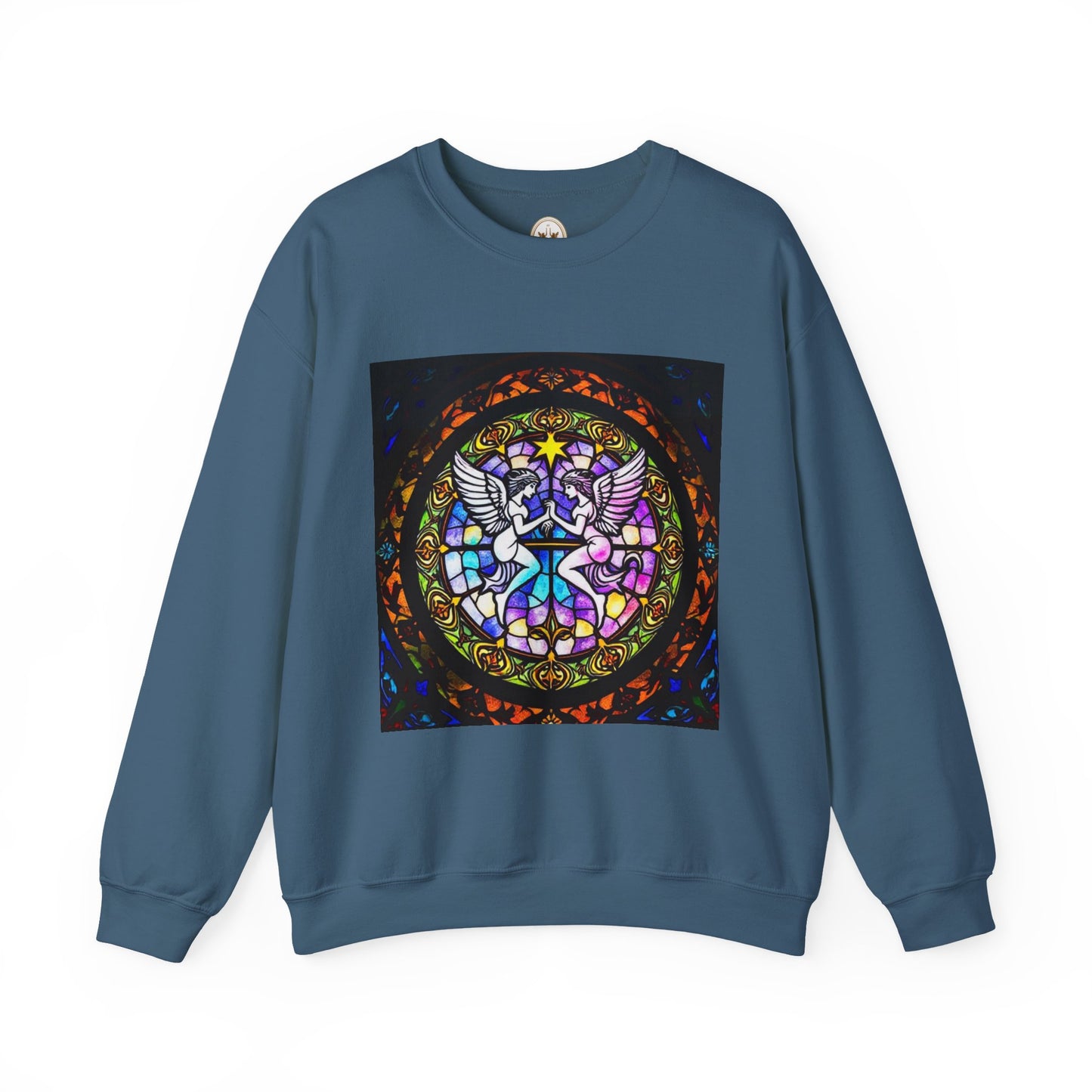 Unisex Heavy Blend™ Crewneck Sweatshirt, Glass 1, Gemini Zodiac Design