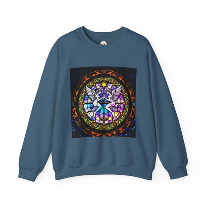 Unisex Heavy Blend™ Crewneck Sweatshirt, Glass 1, Gemini Zodiac Design