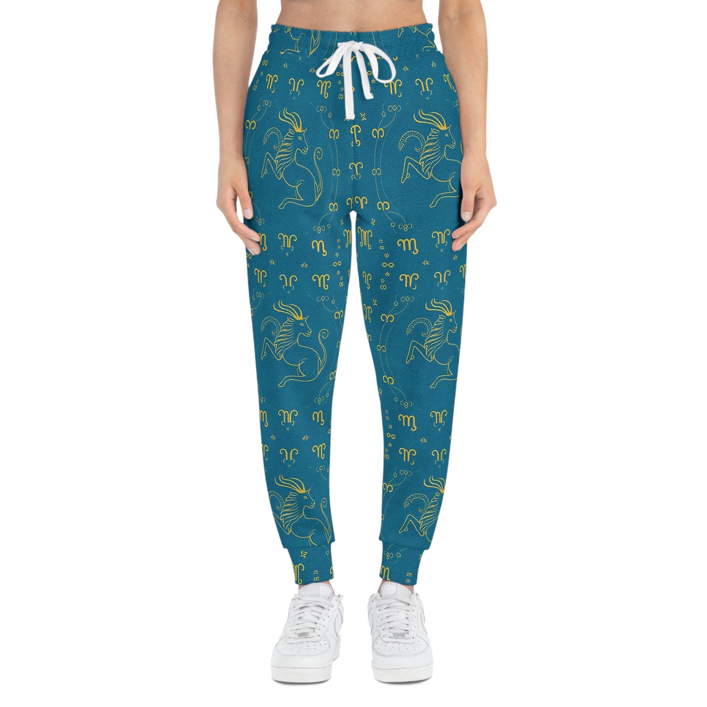Athletic Joggers, Zodiac Design, Pattern v1, Aquarius, AOP