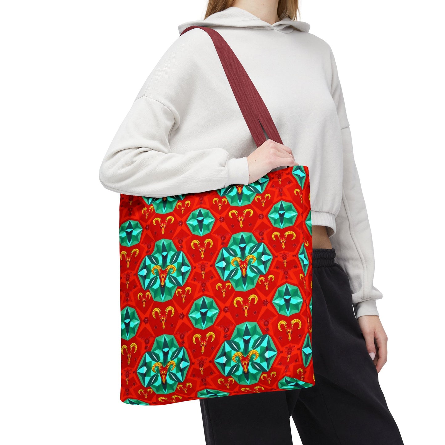 Tote Bag (AOP), Aries, Zodiac v1, Jewel Pattern