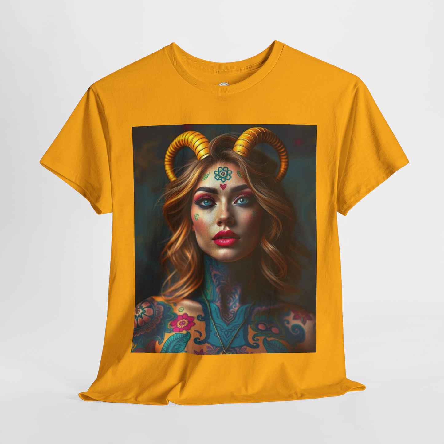 Unisex Heavy Cotton T-Shirt, Capricorn, Zodiac v1, Sexy Art