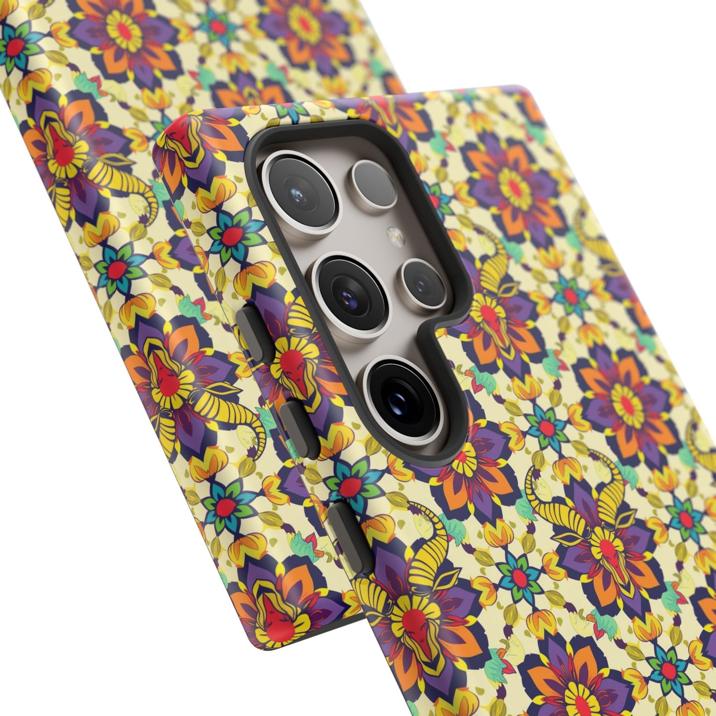 Tough Cases, Taurus, Zodiac v1, Flower Pattern