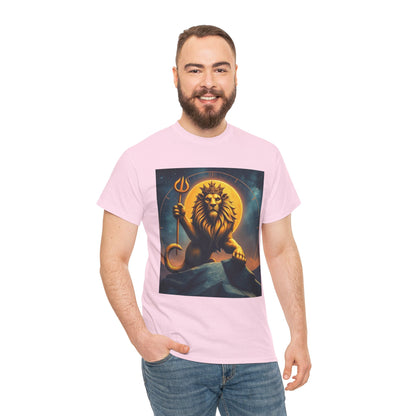 Unisex Heavy Cotton T-Shirt, King of Lion v3, Leo Zodiac Design