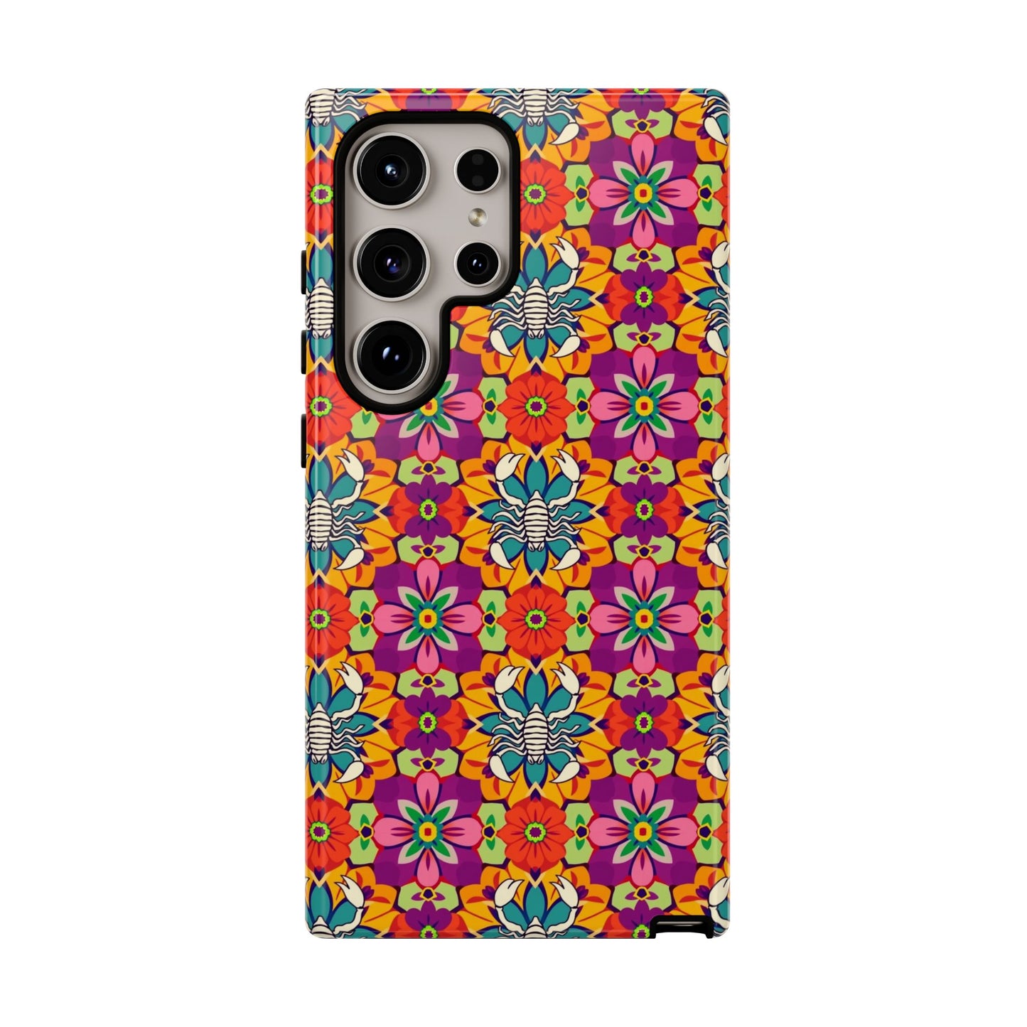 Tough Cases, Scorpio, Zodiac v3, Flower Pattern