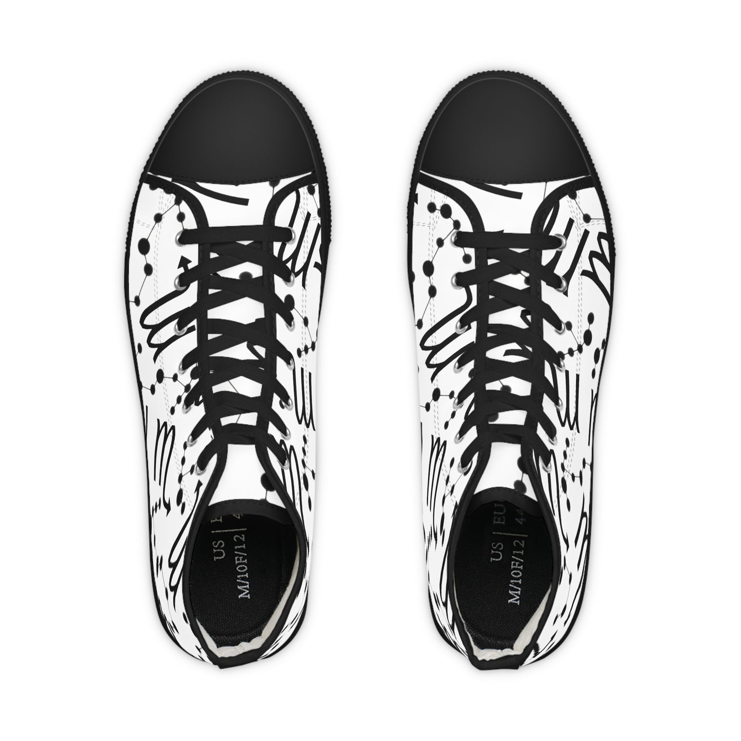 Men's High Top Sneakers, Breathable polyester canvas, Scorpio Zodiac Design