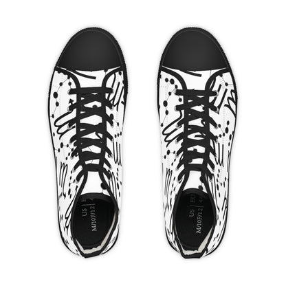 Men's High Top Sneakers, Breathable polyester canvas, Scorpio Zodiac Design