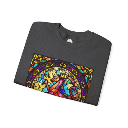 Unisex Heavy Blend™ Crewneck Sweatshirt, Glass, Aries Zodiac Design